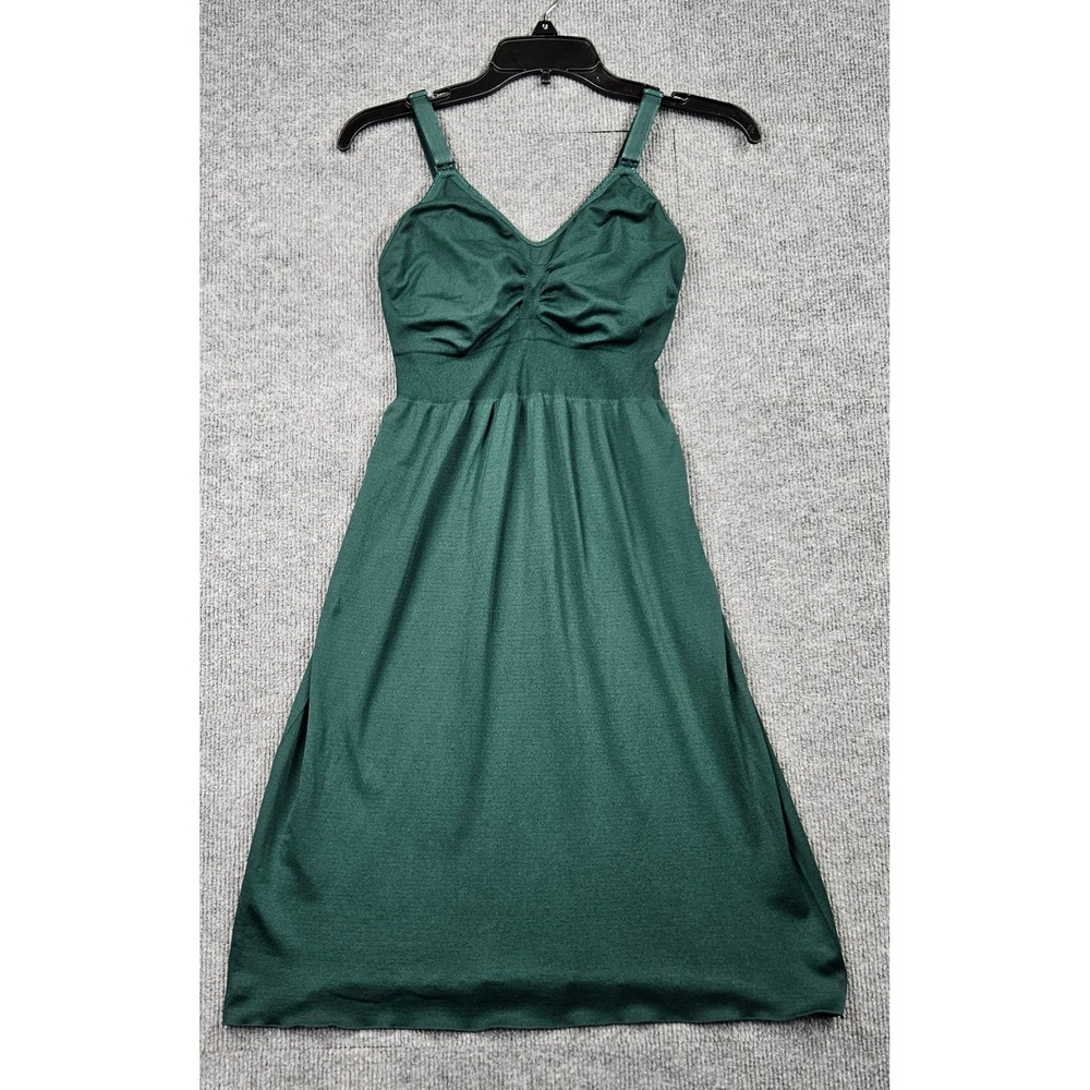 Maternity Nursing Nightgown Forest Green V-Neck Sleeveless Chemise Size M